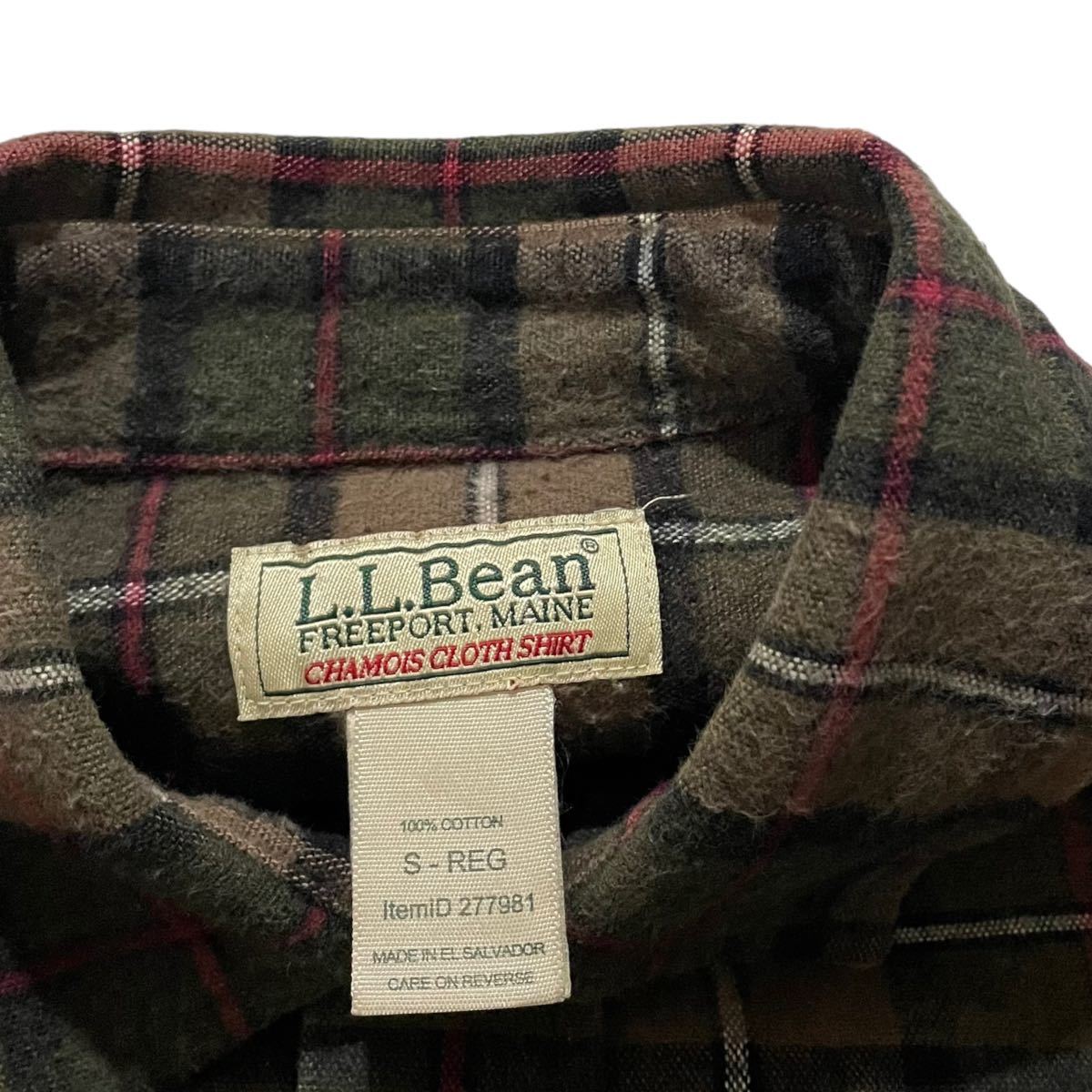 古着 L.L.BEAN エルエルビーン シャモアクロス チェックシャツ_画像3