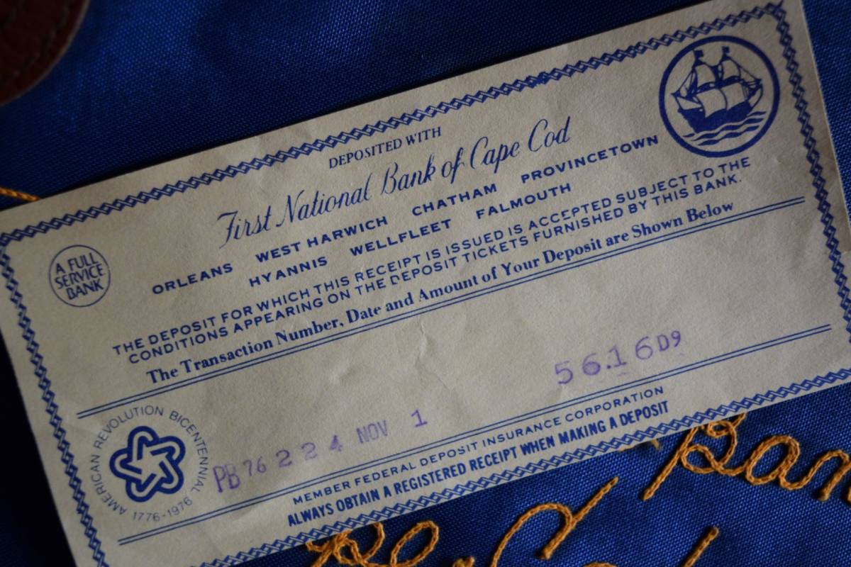 50s Vintage Money Bank Bag （アメリカ雑貨 USA 銀行,保険 デポジットバック　預金袋 A.RIFKIN.Co. コの字止めTALON　チェーンステッチ_画像6