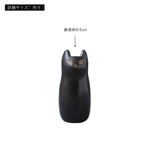 傘たて 猫 ねこ ころんとかわいい 陶器 インテリア スリム 個性的 フラワーベース・ポスター立てにも ミニサイズ CLY-13BK_画像9