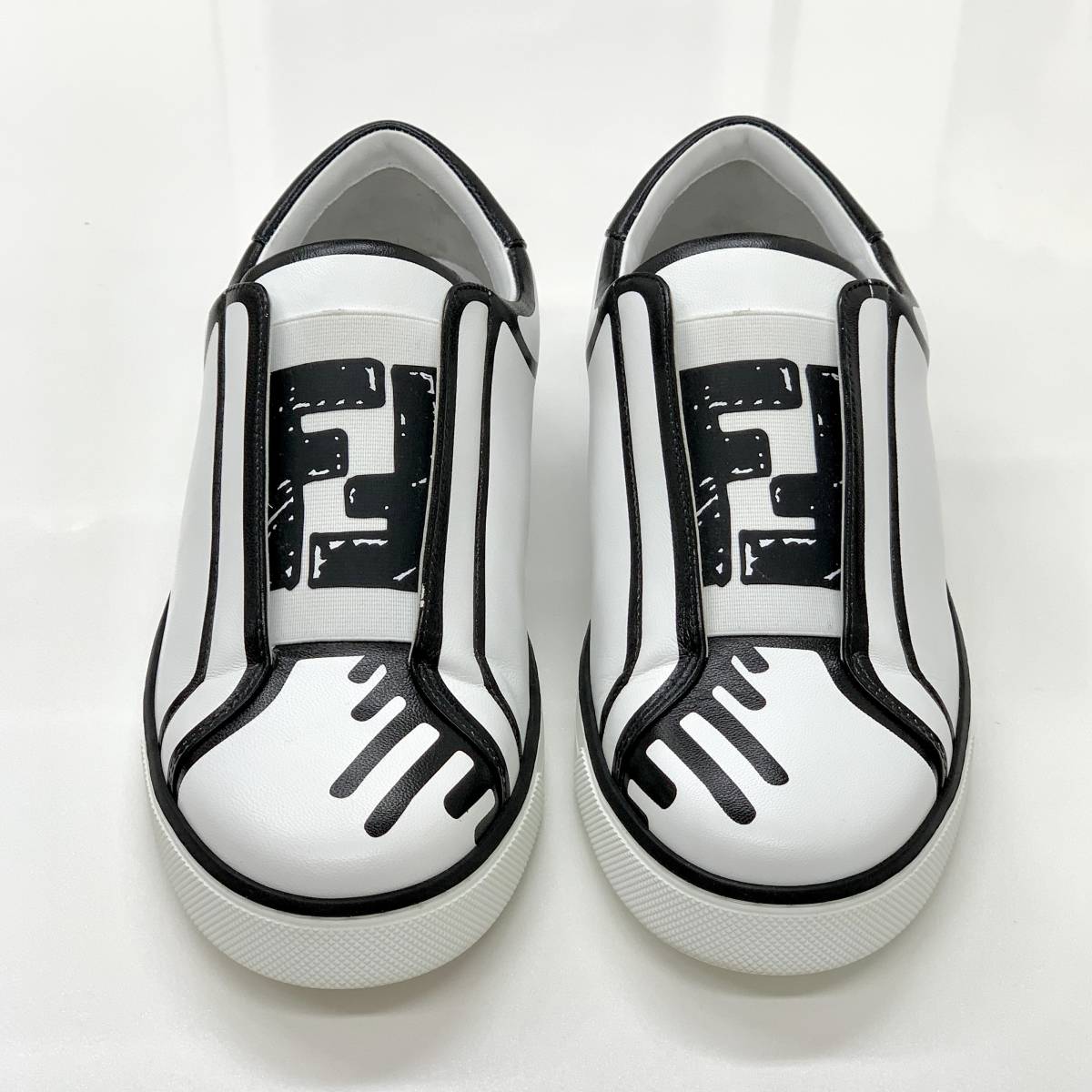 6268 Fendi jo Sure vi -das leather Logo sneakers white black 