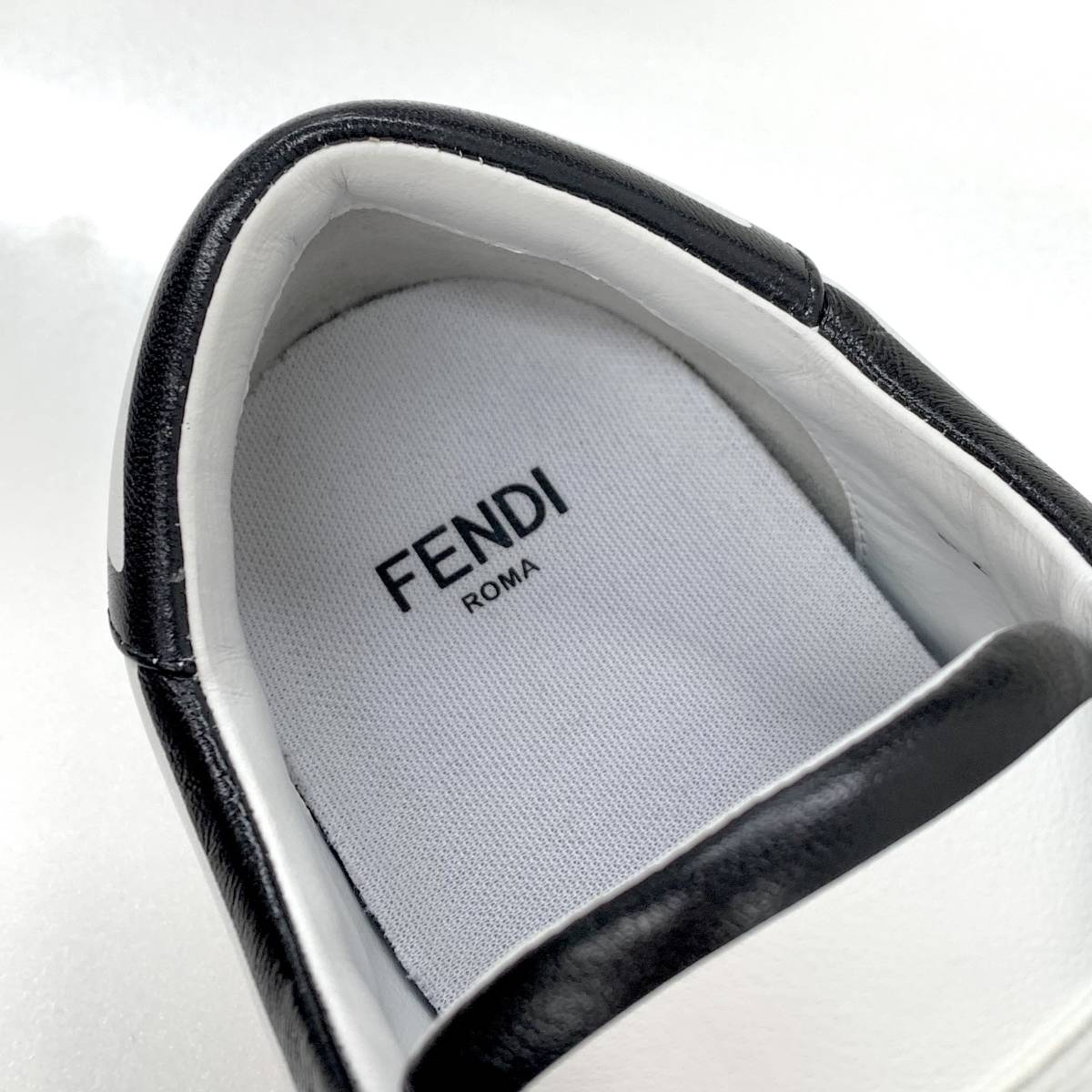 6268 Fendi jo Sure vi -das leather Logo sneakers white black 