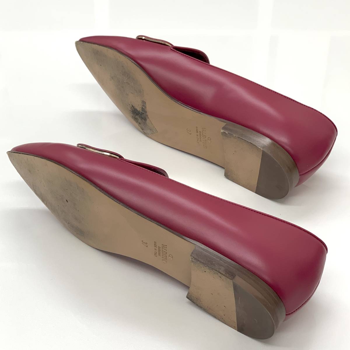 6395 Valentino leather V Logo Flat pumps red purple 