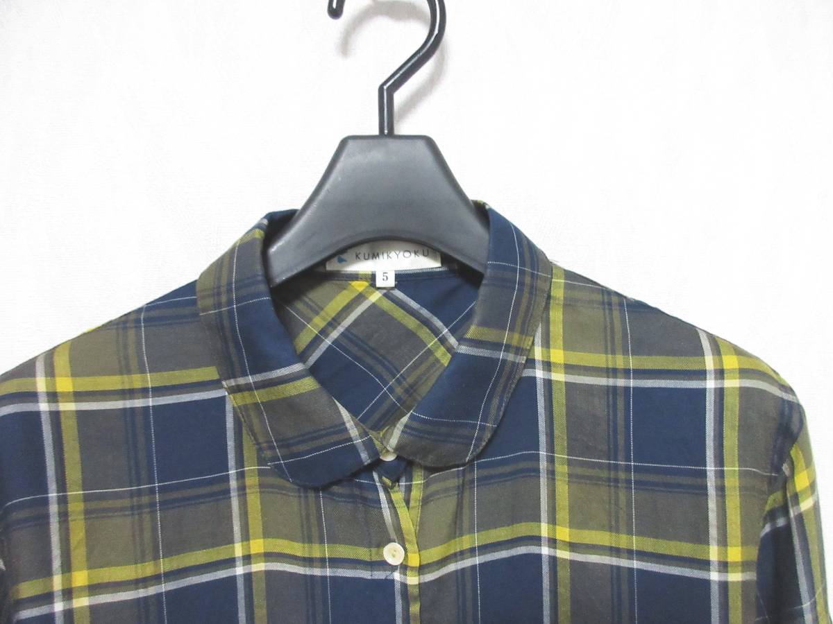  Kumikyoku KUMIKYOKU large size check pattern long sleeve shirt 5 irmri yg3565