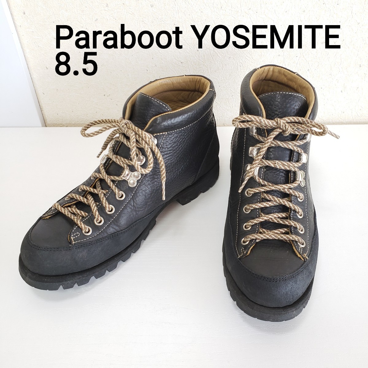 希少◆Paraboot YOSEMITE パラブーツ ヨセミテ レザーブーツ トレッキングブーツ メンズ(UK8.5■26.5～27.0cm位)黒ブラック