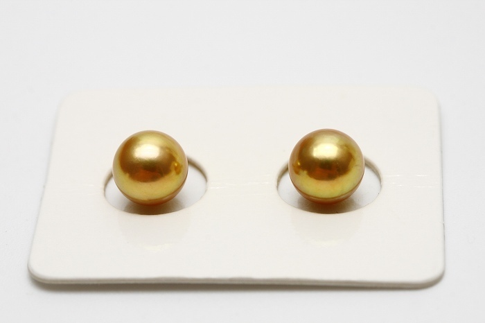アコヤ真珠パールペアルース　7.0-7.5mm　ゴールドカラー