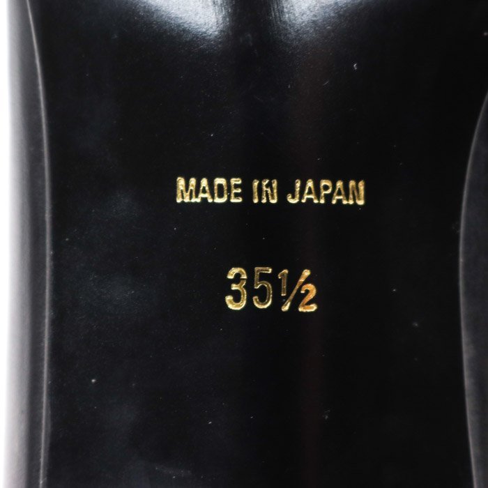 ニナリッチ パンプス 良品 フラワーモチーフ ローヒール 日本製 ブランド シューズ 靴 黒 レディース 35.5サイズ ブラック NINA RICCI_画像3