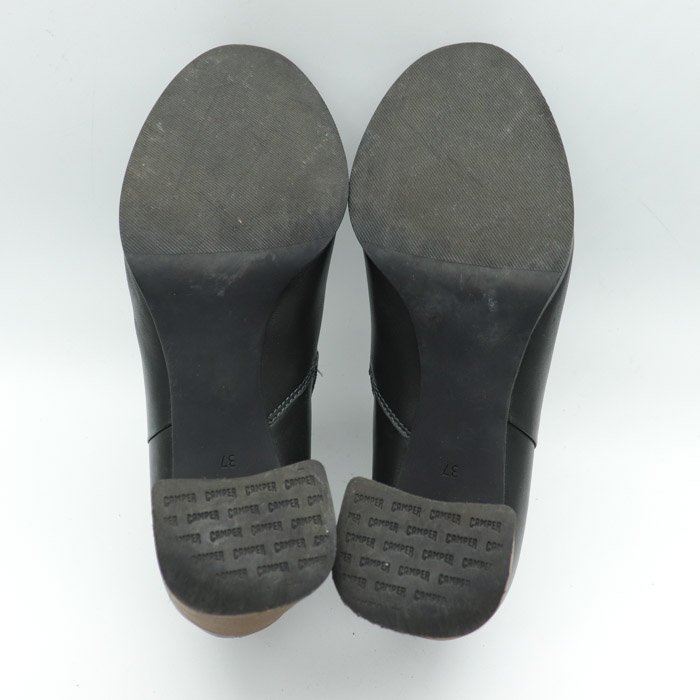 カンペール ショートブーツ レザー サイドジップ ブロックヒール ブランド シューズ 靴 レディース 37サイズ ブラック CAMPER_画像6