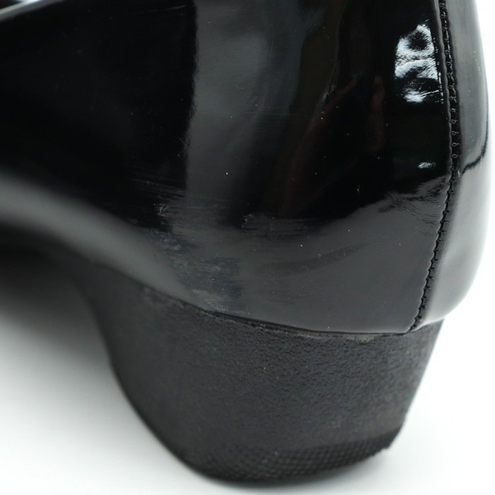 リコンティデザイン レインパンプス バックル 3E 幅広 ローヒール シューズ 靴 黒 レディース 22.5cmサイズ ブラック RECONTI Design_画像5