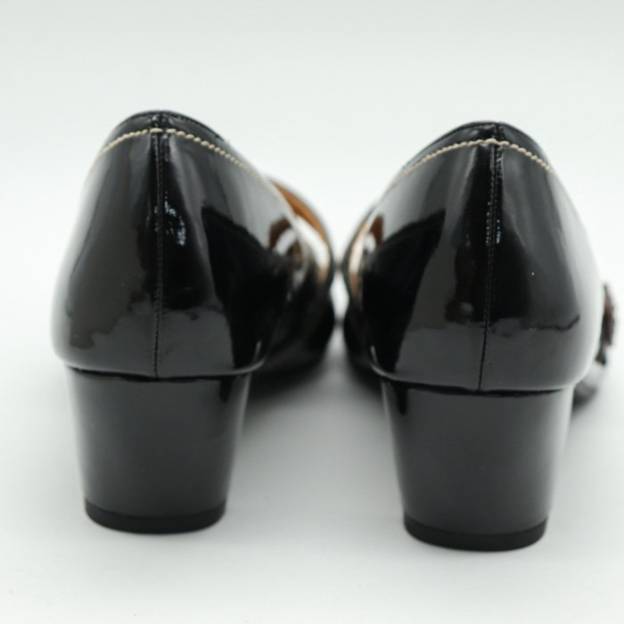ピンクアラムード パンプス 未使用 エナメル ストラップ フォーマルシューズ 靴 黒 レディース Lサイズ ブラック PINK ALA MOOD_画像5