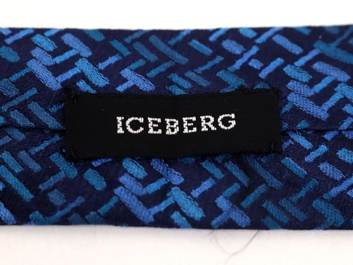  Iceberg бренд галстук общий рисунок градация высококлассный шелк мужской темно-синий ICEBERG