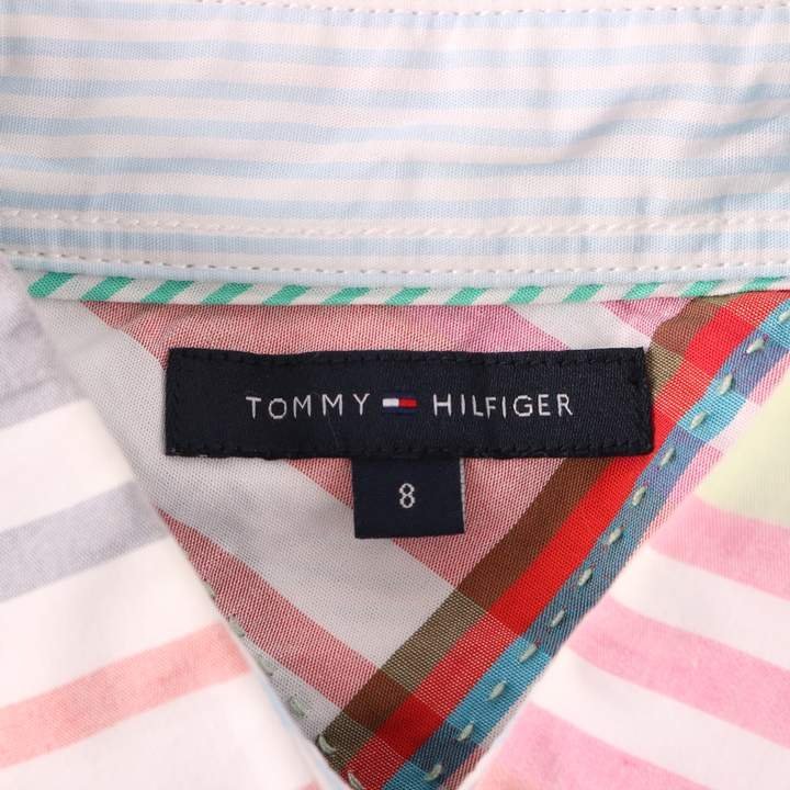  Tommy Hilfiger long sleeve shirt check pattern . pocket Logo .? tops lady's S size red TOMMY HILFIGER