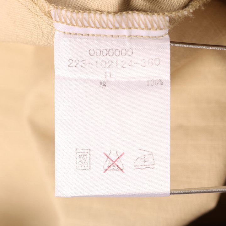 トミーガール 長袖シャツ 胸ロゴ コットンシャツ トップス 日本製 レディース XSサイズ ベージュ tommy girl_画像9