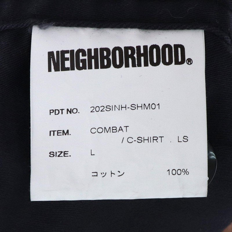 NEIGHBORHOOD 20AW COMBAT/C-SHIRT LS Lサイズ オリーブ ブラック 202SINH-SHM01 ネイバーフッド コンバット長袖シャツジャケット_画像4