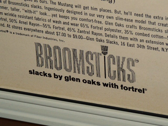 1965年 USA 洋書雑誌広告 額装品 Broomsticks (A4size) /検索用 Ford Mustang フォード マスタング ムスタング 店舗 ガレージ ディスプレイ_画像3