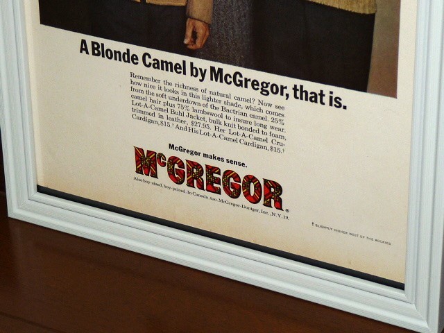1964年 USA 洋書雑誌広告 額装品 McGregor マクレガー (A4size) / 検索用 60s 店舗 ガレージ ディスプレイ 古着 看板 装飾 アメリカ_画像3