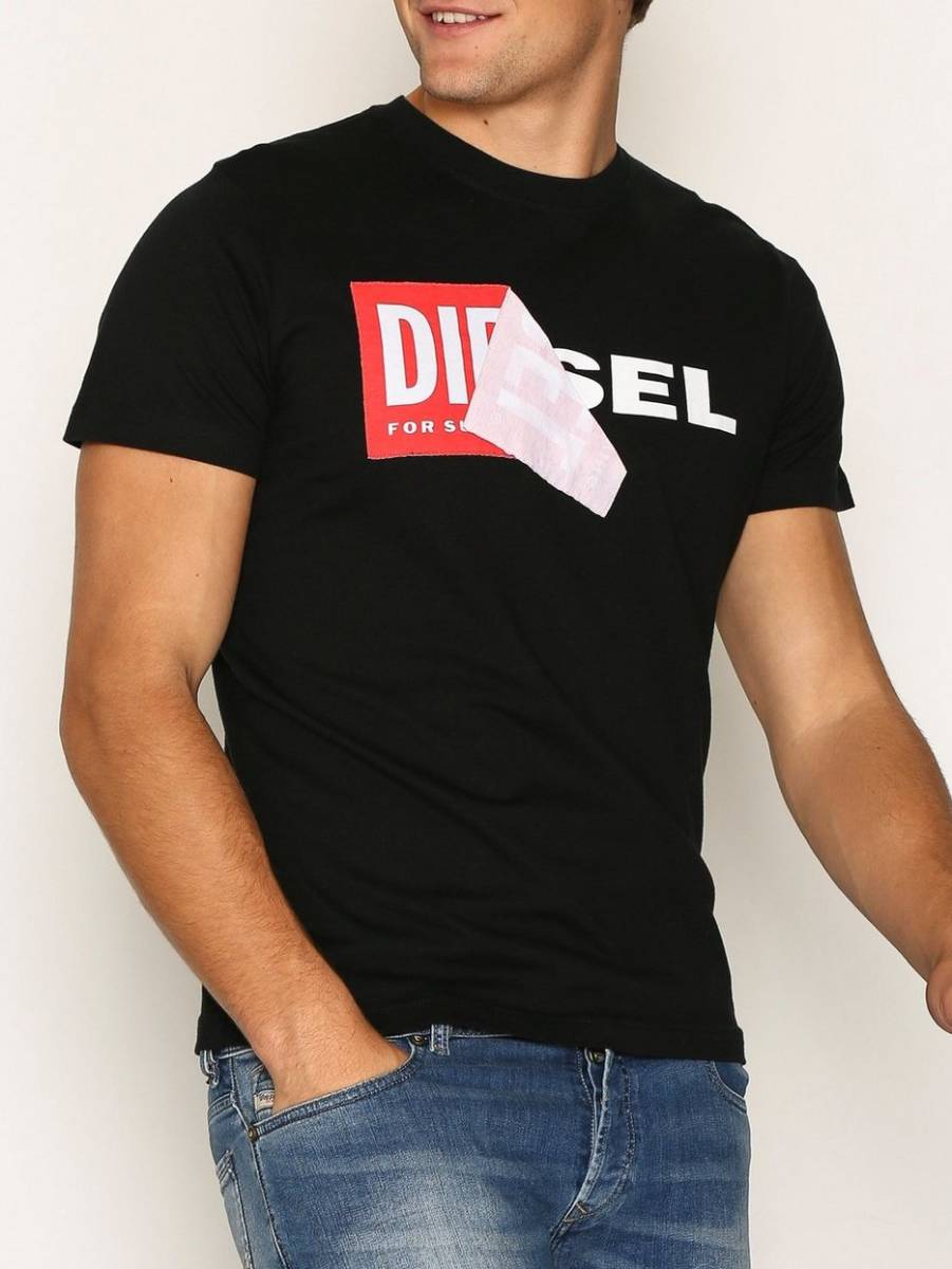  * ラスト２ * 正規品 DIESEL T-DIEGO-QA ディーゼル Tシャツ M / Black *_画像2