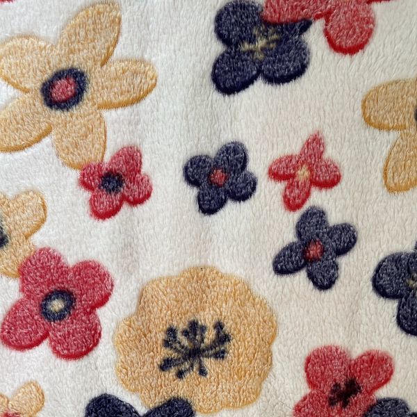  new goods unused * hand made for soft nappy floral print boa cloth 