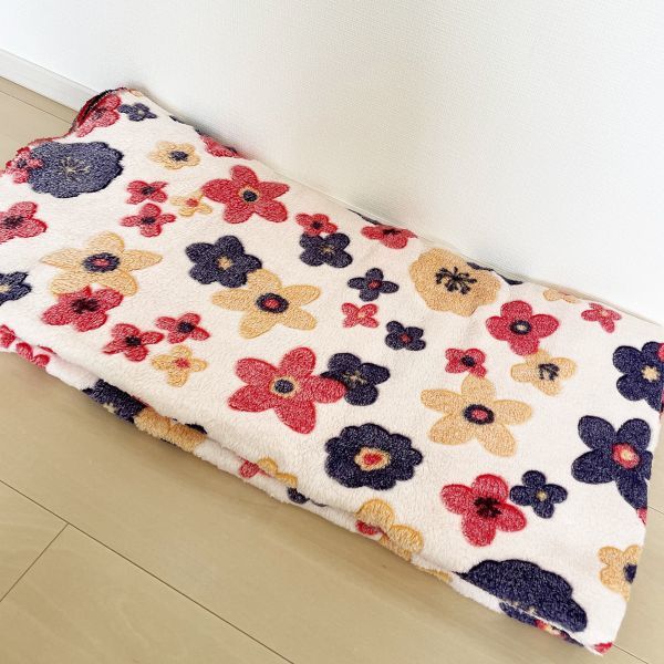  new goods unused * hand made for soft nappy floral print boa cloth 