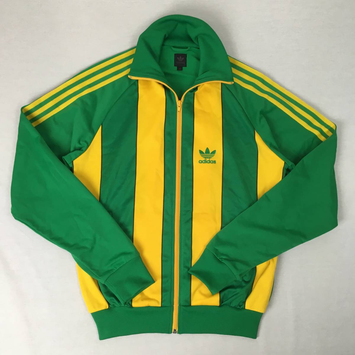 【美品】adidas Originals アディダス オリジナルス ジャージ トラックトップ ジャケット グリーン/イエロー Mサイズ トレフォイル 399503_画像1