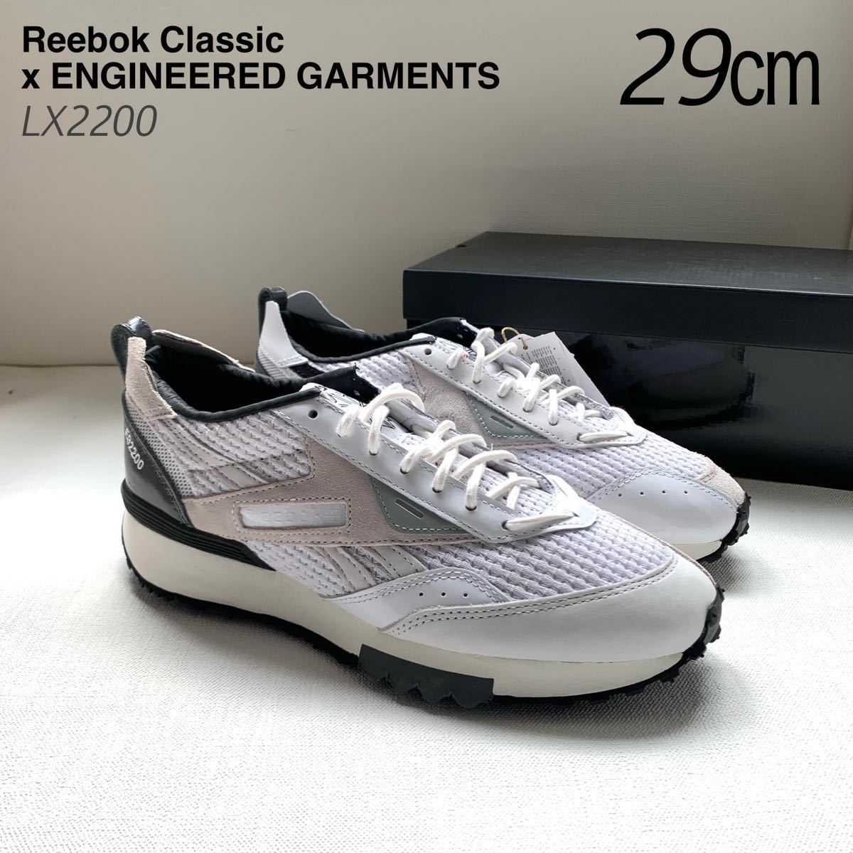  новый товар Reebok ENGINEERED GARMENTS Reebok одежда, сконструированная и изготовленная на научной основе сотрудничество LX2200 спортивные туфли asimeto Lee белый 29.US11 бесплатная доставка 