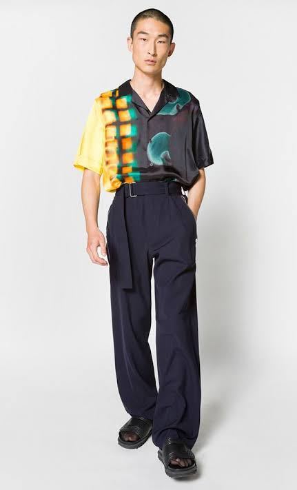 新品 2021SS DRIES VAN NOTEN ドリスヴァンノッテン Len Lye レン・ライ コラボ 半袖 シャツ 46 定7.81万 メンズ レンライ 送料無料_画像2