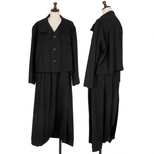  Issey Miyake perumanenteISSEY MIYAKE PERMANENTE wool pocket design setup black M [ lady's ]