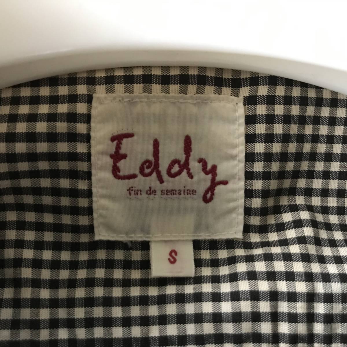 Eddy fin de semaine エディ メンズ チェック裏地 ダンガリーシャツジャケット 良品 size S/L_画像4