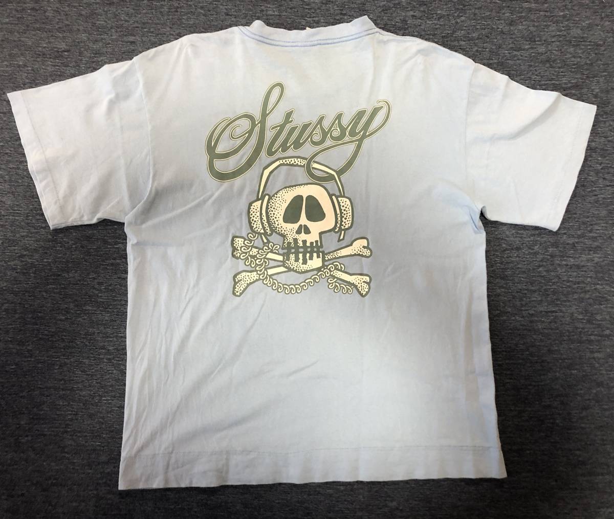 old stussy　tシャツ　00s初期　オールドステューシー　TEE　2000s初期　銀タグ初期　アメリカ製　メイドインUSA　ヴィンテージ　スカル