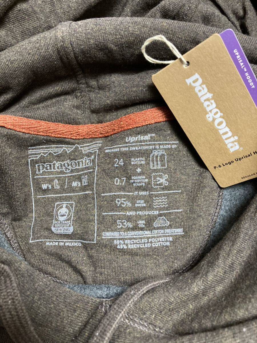 パタゴニア Patagonia パーカー スウェット フーディ M トレーナー レディースL P-6 Logo Uprisal HOODY ユニセックス 新品未使用　_画像5