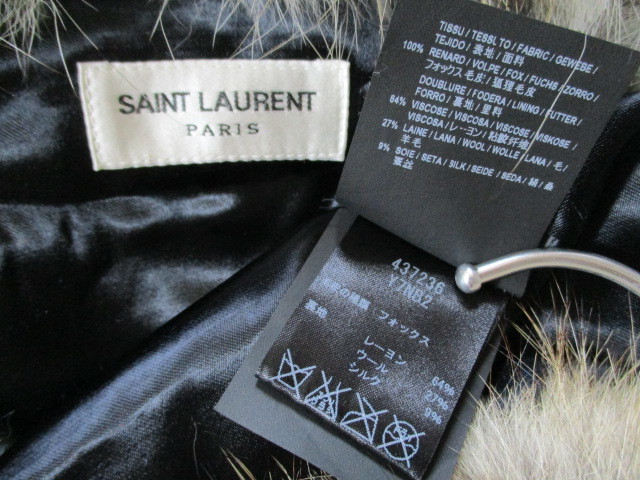 サンローランパリ SAINT LAURENT PARIS フォックス コート 160/84Y