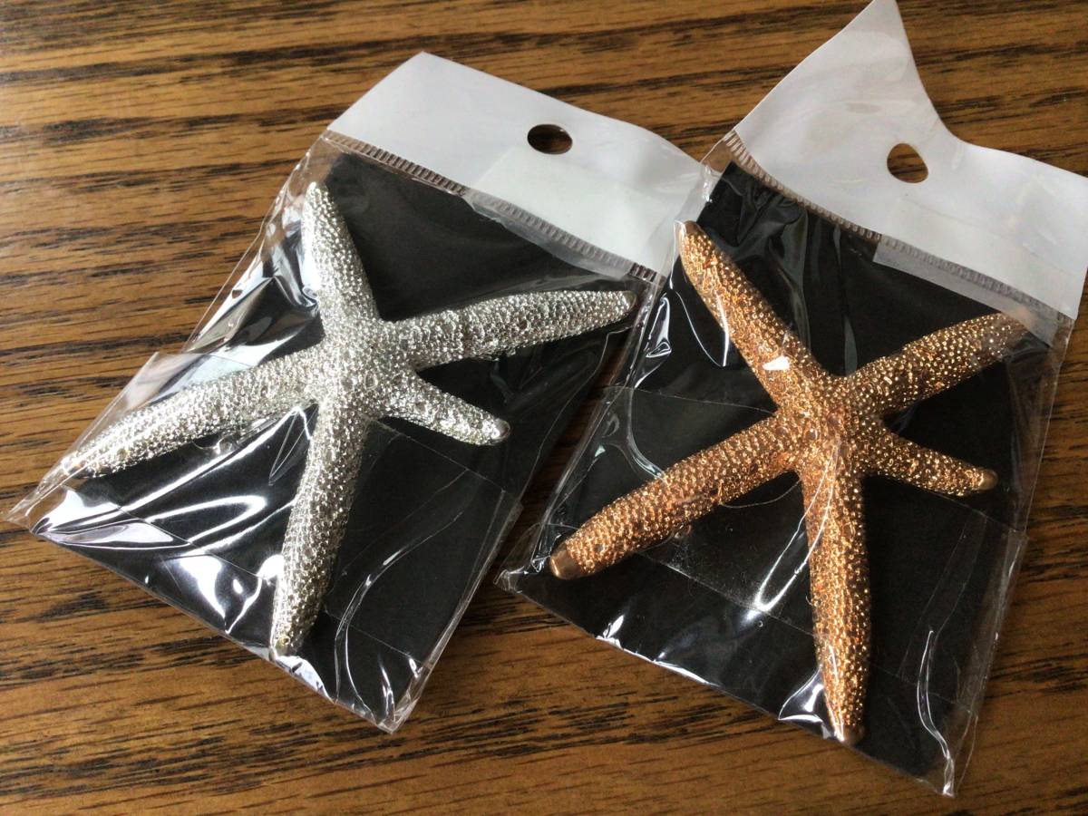  стоимость доставки 120 иен ~* Star Fish /hitote* заколка /. останавливать * аксессуары для волос * серебряный & bronze *2 шт. комплект * интерьер тоже 