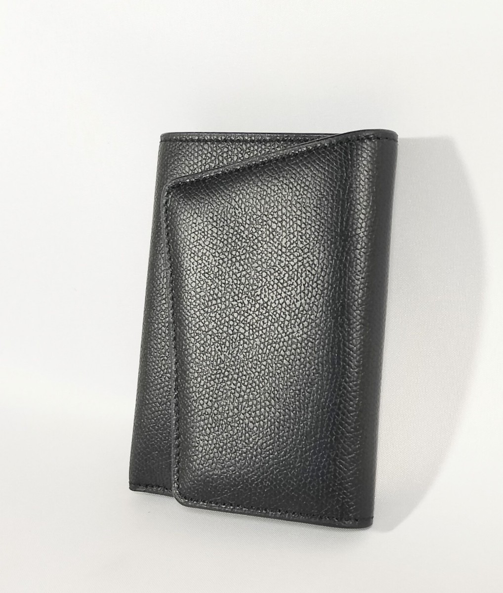 新品 VALEXTRA 三つ折り 財布 ウォレット バイカラー 黒