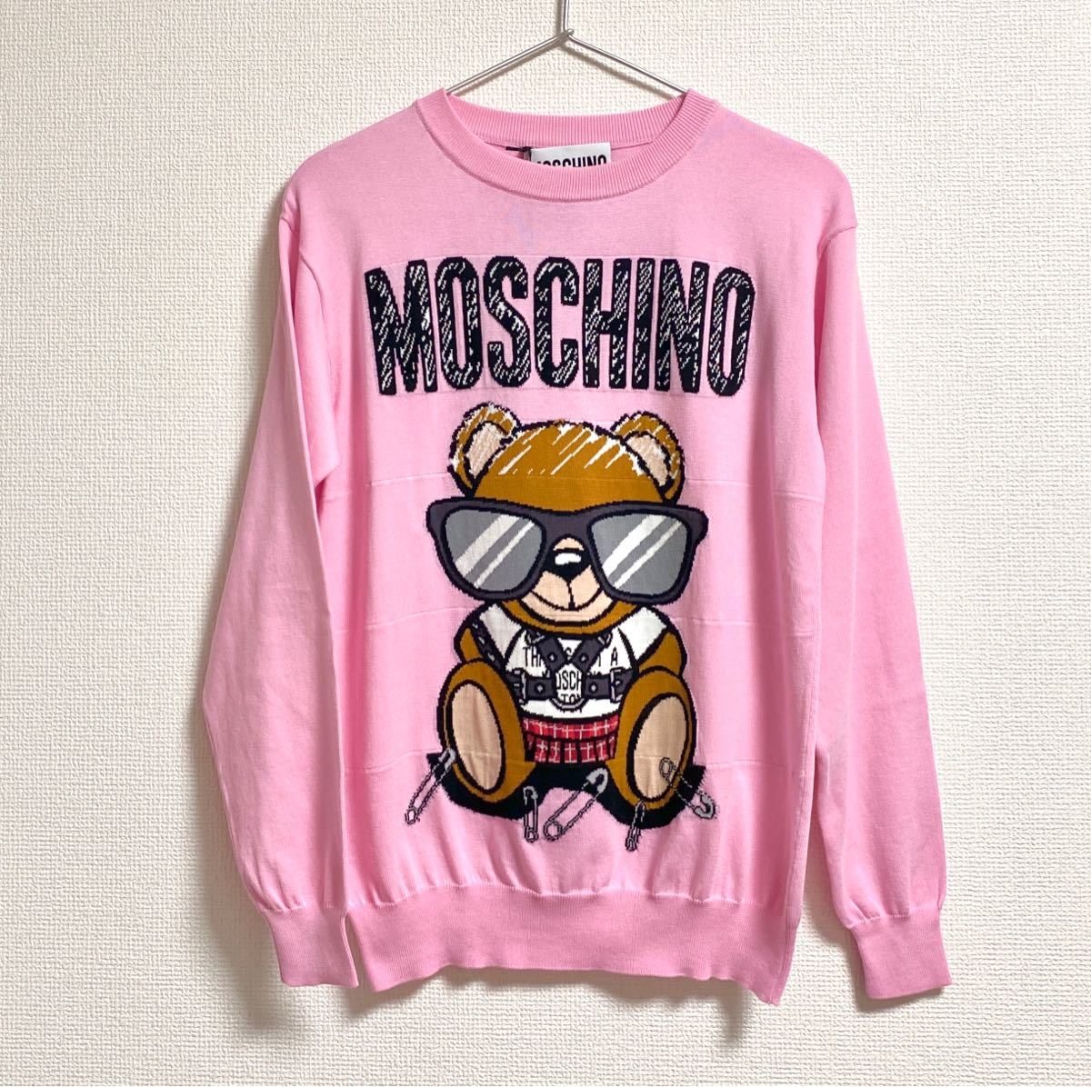 新品未使用 モスキーノ MOSCHINO コットンニット size/44 ピンク