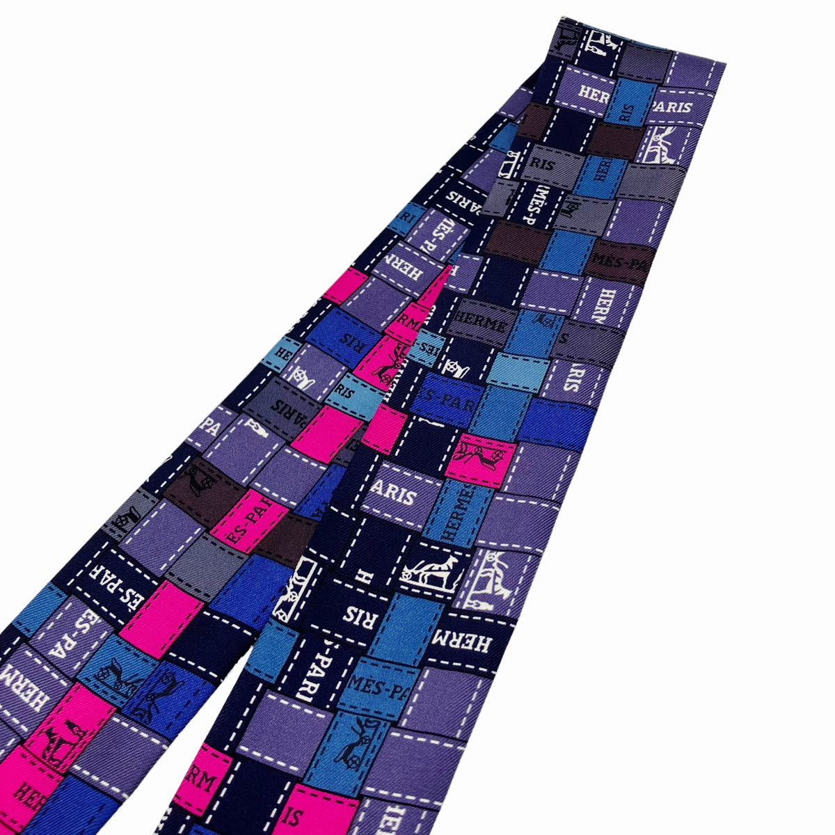 ほぼ未使用✨ エルメス ボルデュック リボン ツイリースカーフ-