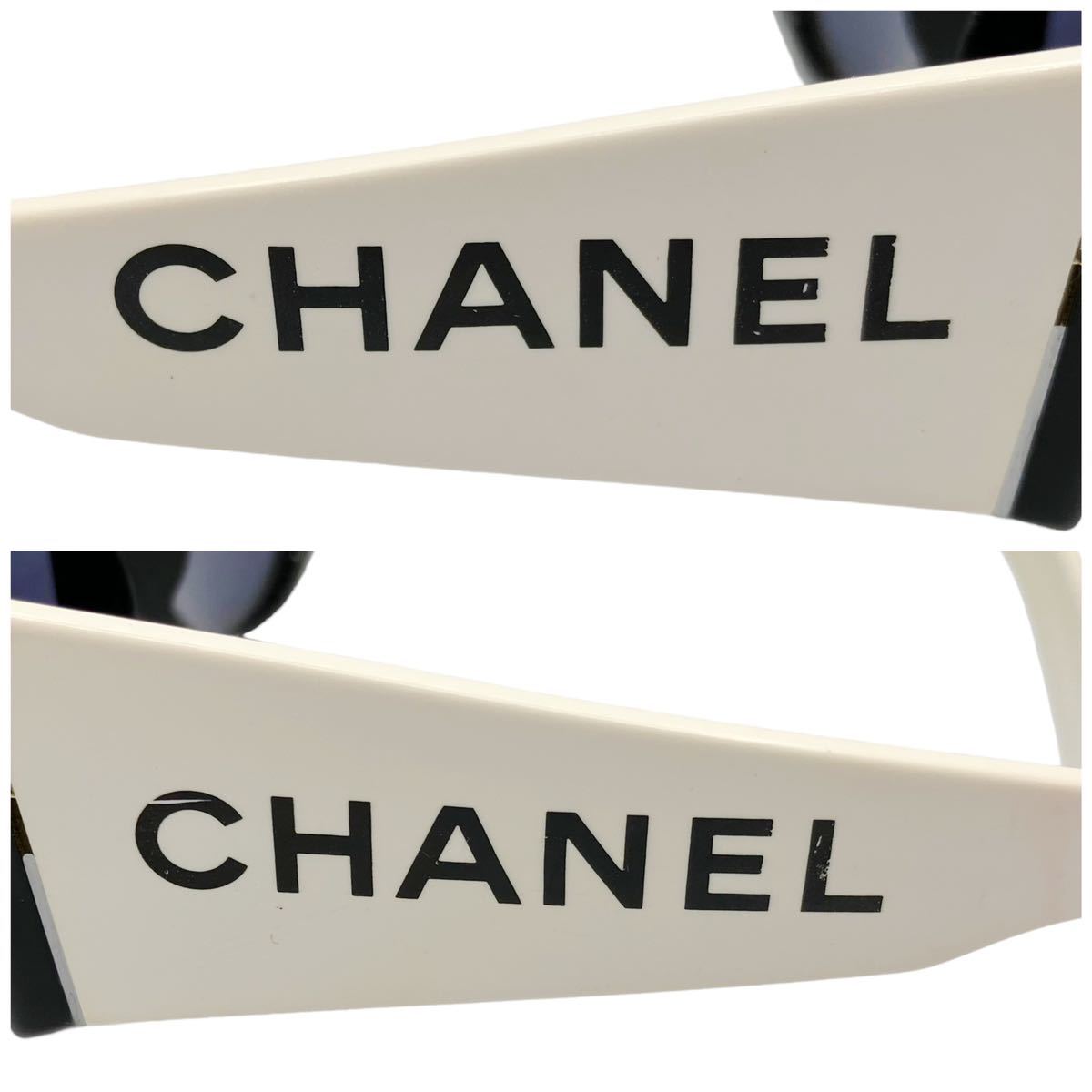 良品】シャネル CHANEL 05251 サイドロゴ バイカラー ホワイト 良品】シャネル CHANEL 05251 サイドロゴ バイカラー ホワイト