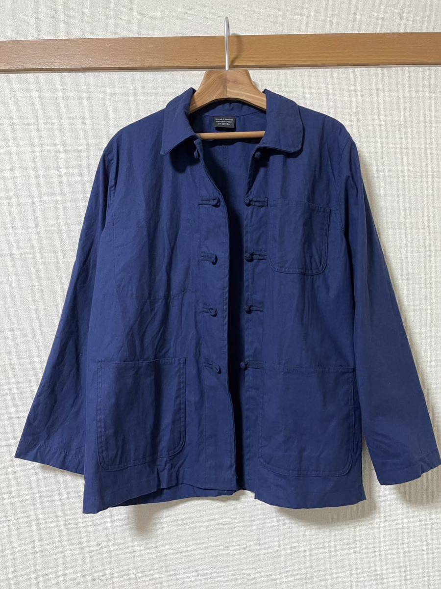 french china jacket 青 sizeS〜M位 vintage フレンチチャイナジャケットの画像2