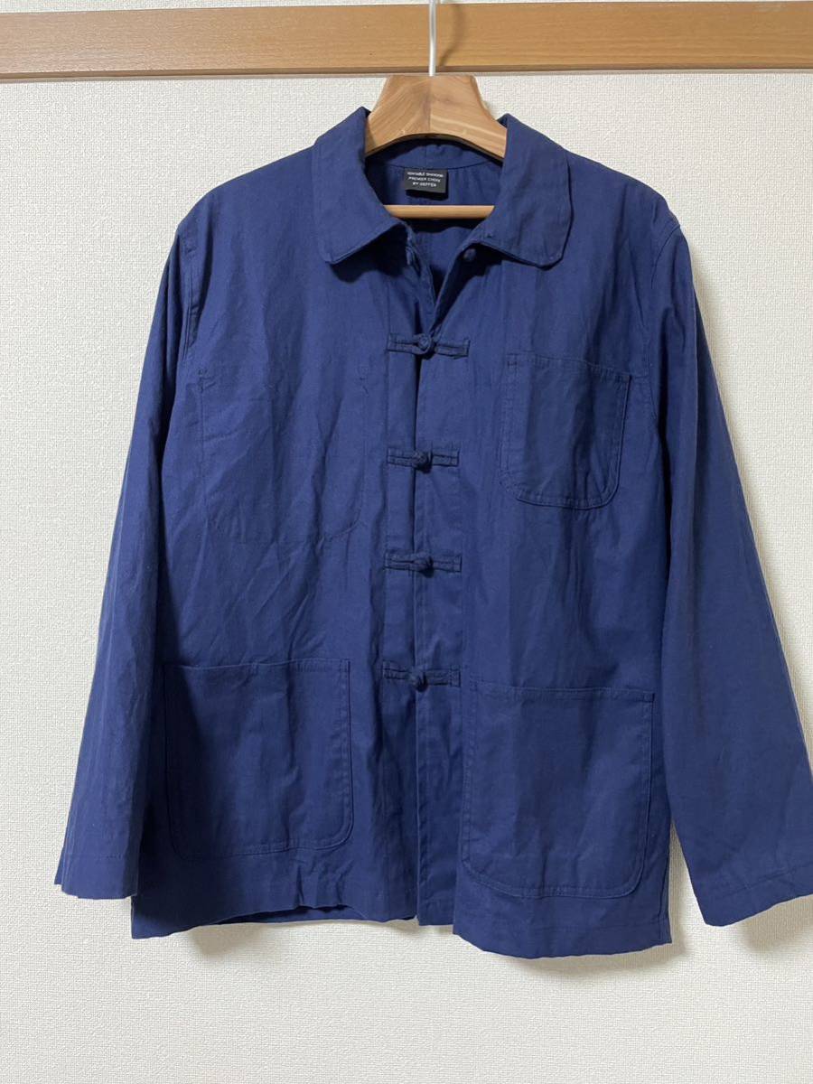 french china jacket 青 sizeS〜M位 vintage フレンチチャイナジャケット