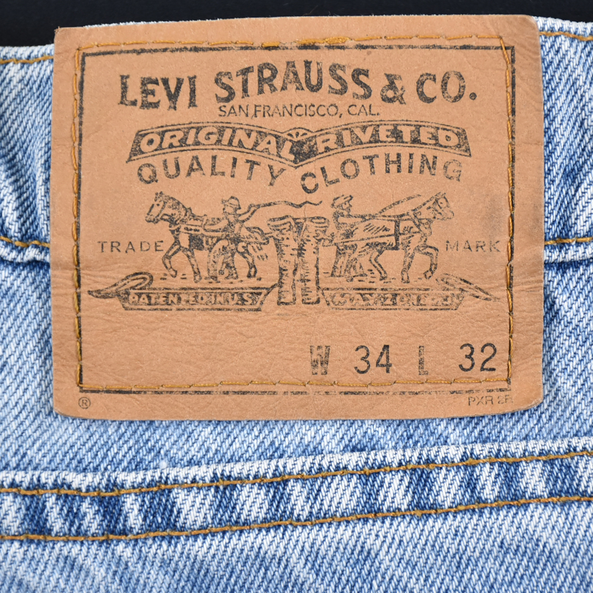 Levis リーバイス ★ 90s USA製 1996年02月 553(40553-1714) トップボタン裏刻印585 デニム パンツ ジーンズ ブルー メンズ 34_画像9