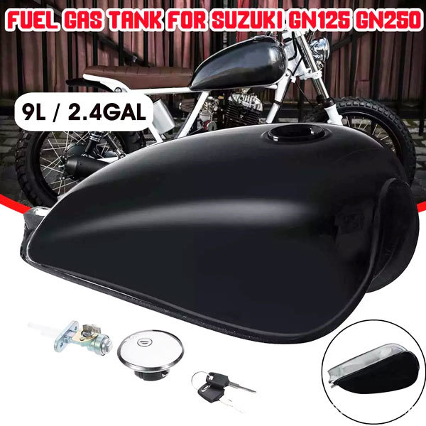 オートバイ スズキ GN125 GN250 ガソリンタンク バイク用 9L 2.4ガロン 燃料タンク ガスタンク ホワイト 新品_画像5