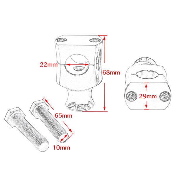 オートバイ ハンドルバーライザー 22mm 固定クランプ カワサキ ホンダ ヤマハ スズキ ハーレー CNC シルバー 新品_画像4