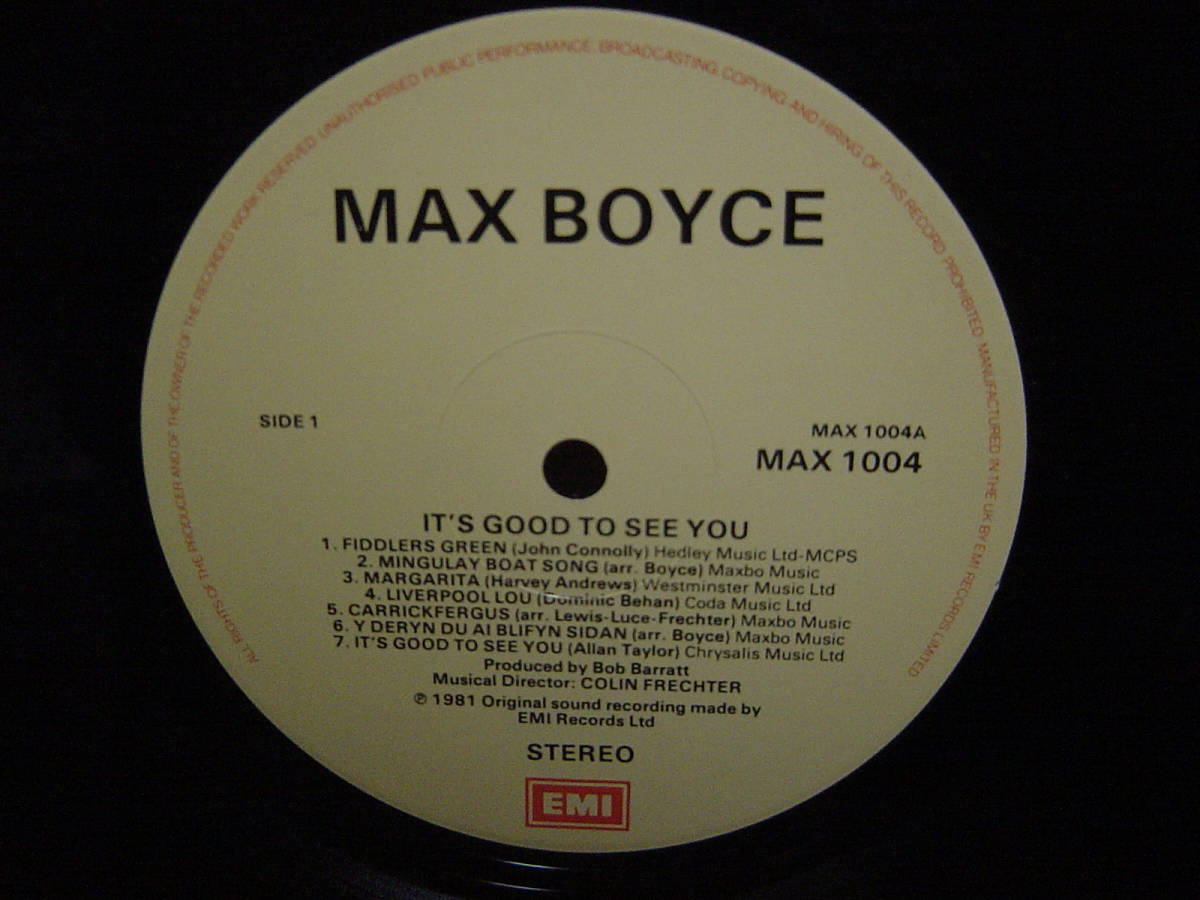 LP[FOLK] MAX BOYCE IT'S GOOD TO SEE YOU マックス・ボイス_画像2