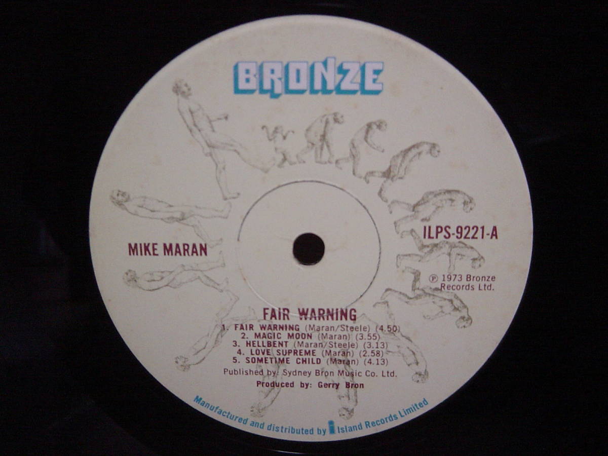 LP[SSW] 英盤orig MIKE MARAN FAIR WARNING BRONZE 1973 マイク・マラン_画像2