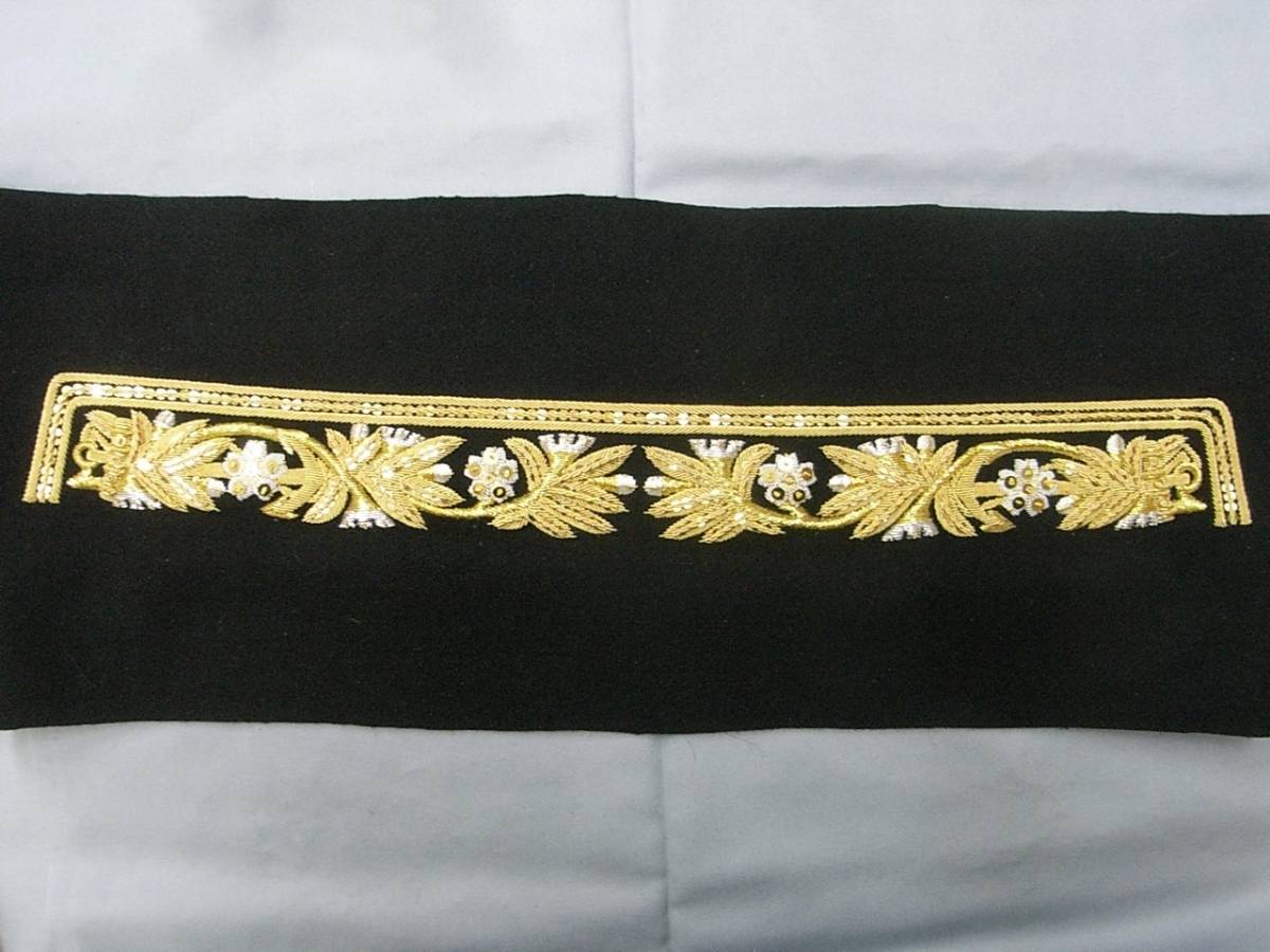◆日本海軍大礼服　佐官　襟刺繍　複製　金銀モール・スパンコール刺繍◆新品◆送料無料