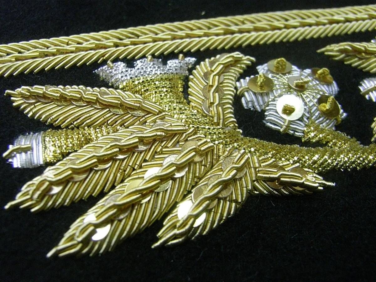 ◇日本海軍大礼服 佐官 襟刺繍 複製 金銀モール・スパンコール ◇日本海軍大礼服 佐官 襟刺繍 複製 金銀モール・スパンコール