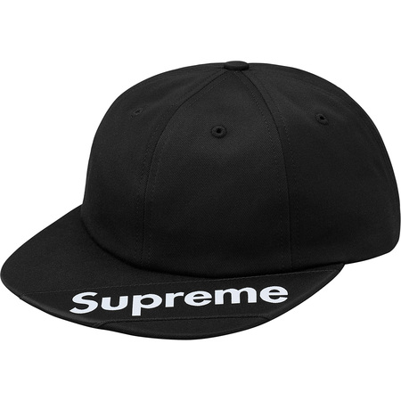 即決 supreme 18ss Visor Label 6 panel cap black