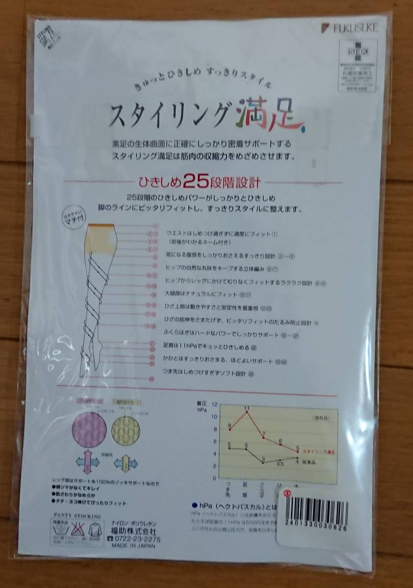 【未使用】FUKUSUKE スタイリング 満足 ストッキング Ｓ～Ｍ (257)サニーブラウン_画像2