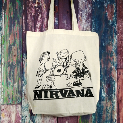 送込　Nirvana　ピーナッツ　ecoバック 　10オンス　12㍑　Organic cotton　ナチュラル_画像1