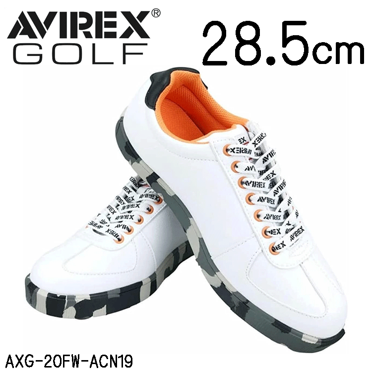 AVIREX GOLF ゴルフシューズ AXG-20FW-ACN19【アヴィレックス】【ゴルフ】【スパイクレス】【ホワイト】【28.5cm】