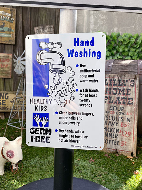 英語版「手を洗いましょう」ハンドウォッシュサイン（蛇口） ■ アメリカン雑貨 アメリカ雑貨_画像1