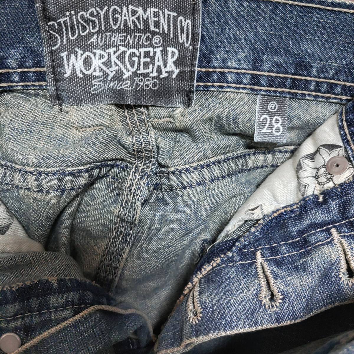 ステューシーTRENCH JEANSインディゴ28デニムSTUSSYジーパン ジーンズ_画像7